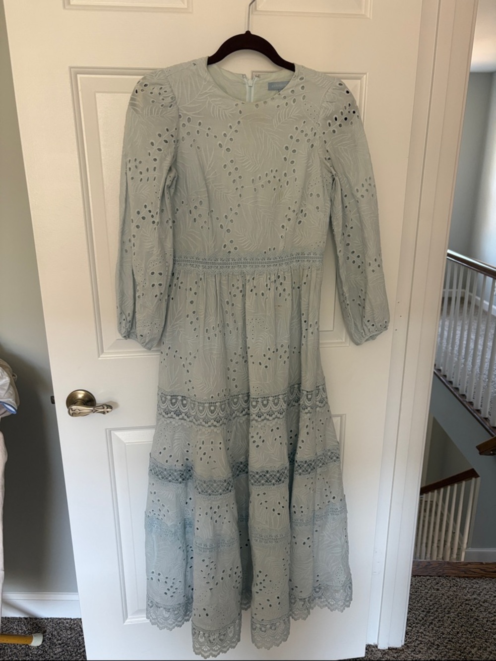 Antonio Melani Light blue Eyelet Lace Midi Dress